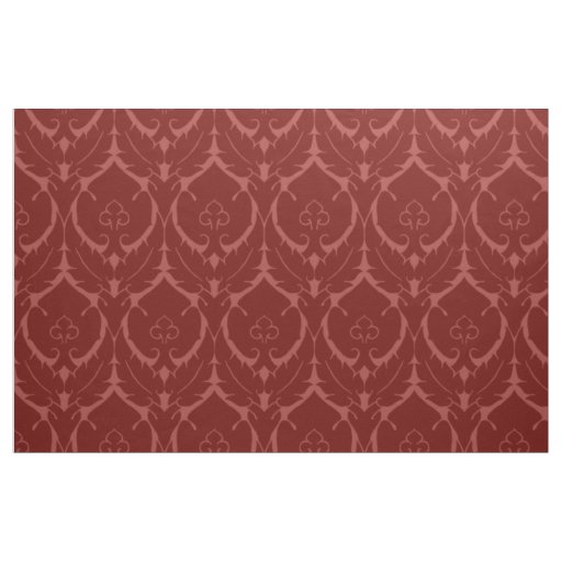 Simple Renaissance Damask, Brick Red Fabric
