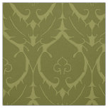 Simple Renaissance Damask, Bright Olive Green Fabric