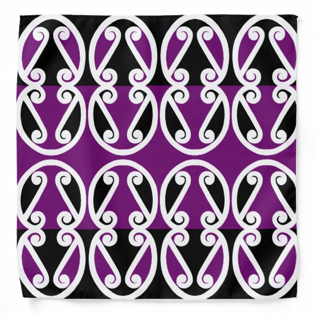 Simple Repeat Maori Purple Bandana (Front)
