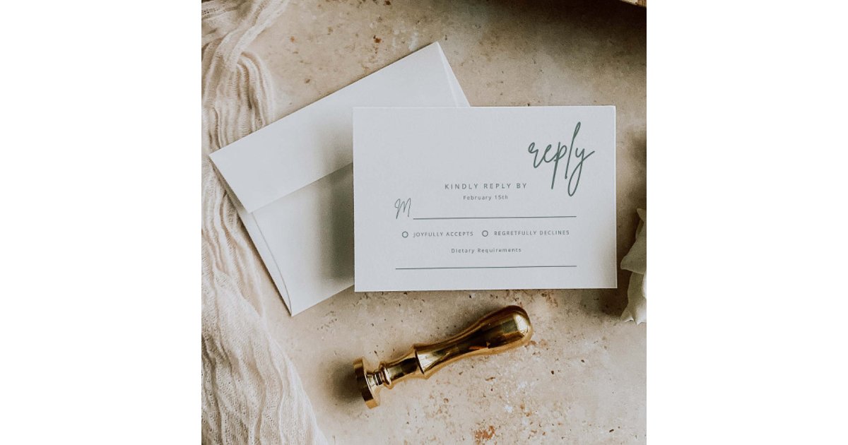 Simple Reply Wedding Invitation Enclosure Card | Zazzle