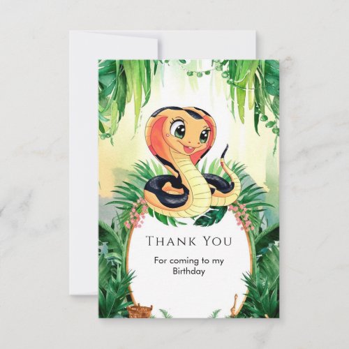 Simple Reptiles Snake Birthday Thank You Card