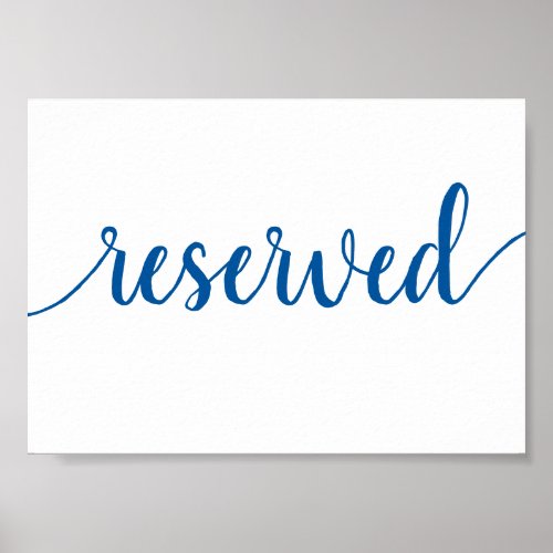 Simple Reserved  French Blue Any Event Table Poster