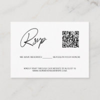 Simple reserved seat QR CODE rsvp wedding website