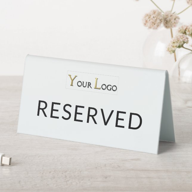 Simple Reserved  with Business Logo Table Tent (In SItu (Table))