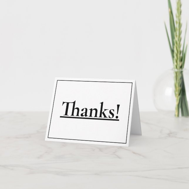 Simple, Respectable & Dapper "Thanks!" Card (Front)