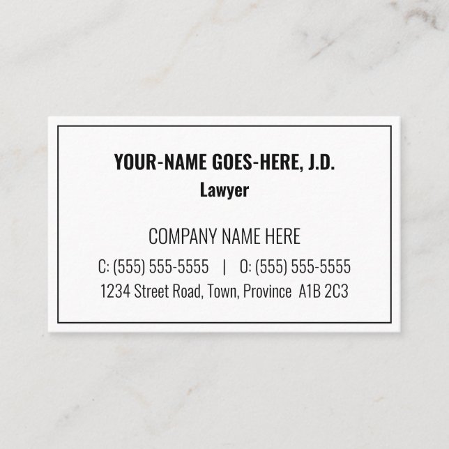 Simple, Respectable, Professional Business Card (Front)