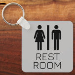 Simple Restroom Keys for hospitality or office Keychain<br><div class="desc">Elegant Restroom keychain  for office or business is easy to see for  Classic restroom icon symbol and large type</div>