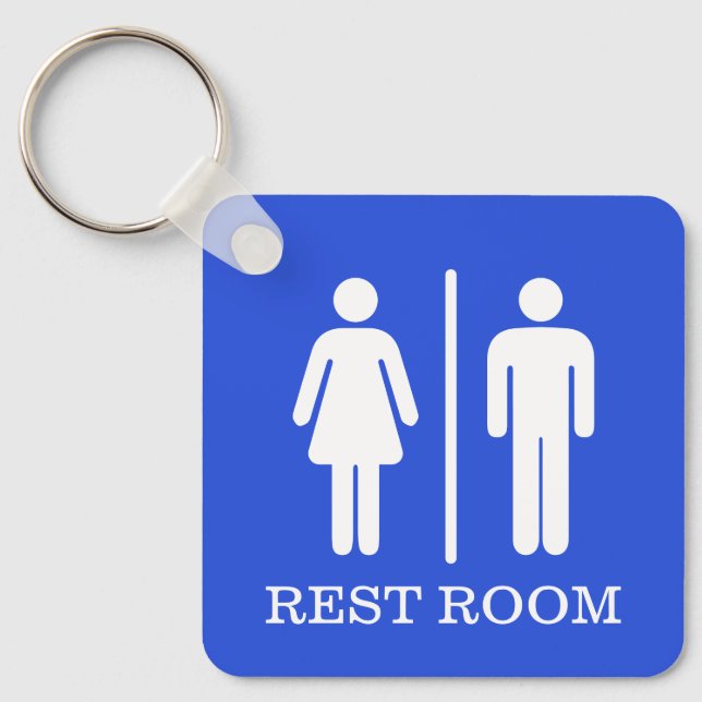 Simple Restroom Keys for hospitality or office Keychain (Front)