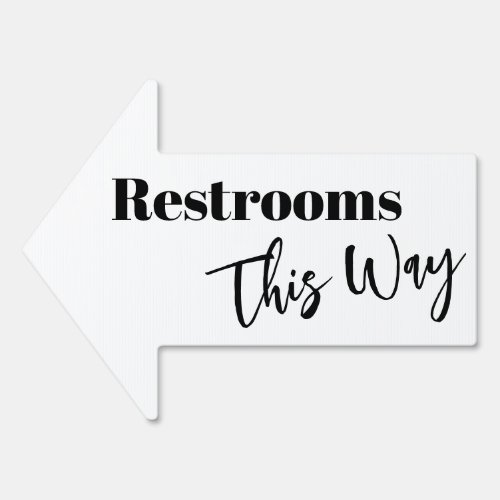 Simple Restrooms This Way Directional Arrow Sign