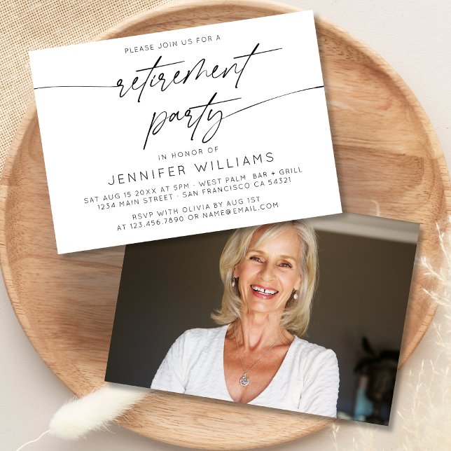 Simple Retirement Party Horizontal Photo Invitation (Creator Uploaded)