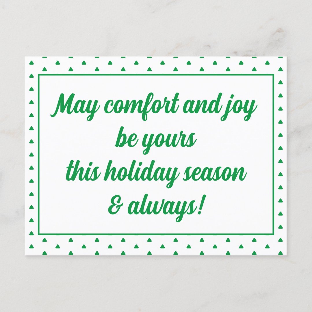 Simple Retro Merry Christmas Typography Holiday Postcard