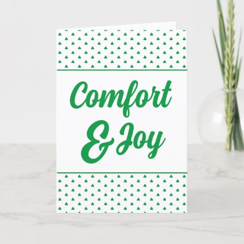 Simple Retro Comfort And Joy Typography Christmas  Holiday Card