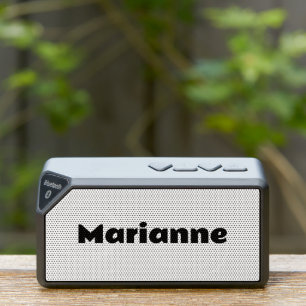 Simple Retro Cool Custom Name Black White Bluetooth Speaker