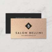 Simple Retro Gold Monogram Business Card (Front/Back)