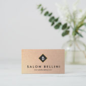 Simple Retro Gold Monogram Business Card (Standing Front)