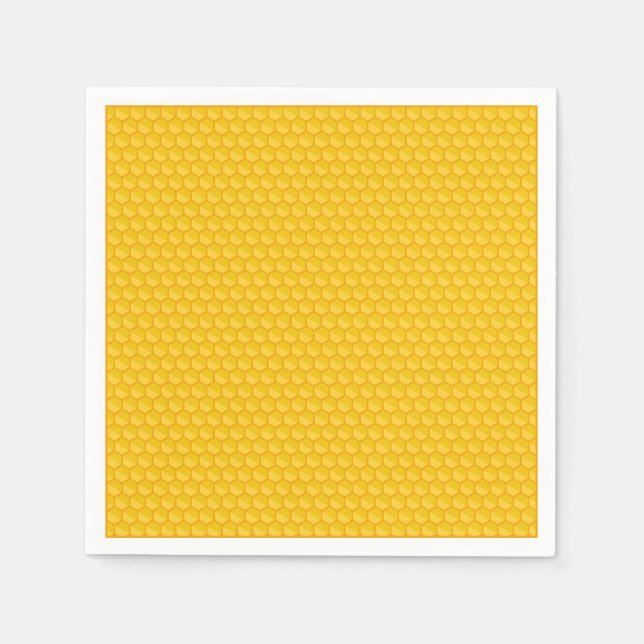 Simple Retro Honeycomb Gold Napkins (Front)