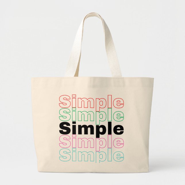 'Simple' Retro-Inspired Typographic Large Tote Bag (Front)