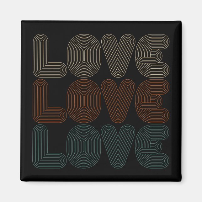 Simple Retro Love Typograph Valentine | Magnet (Front)