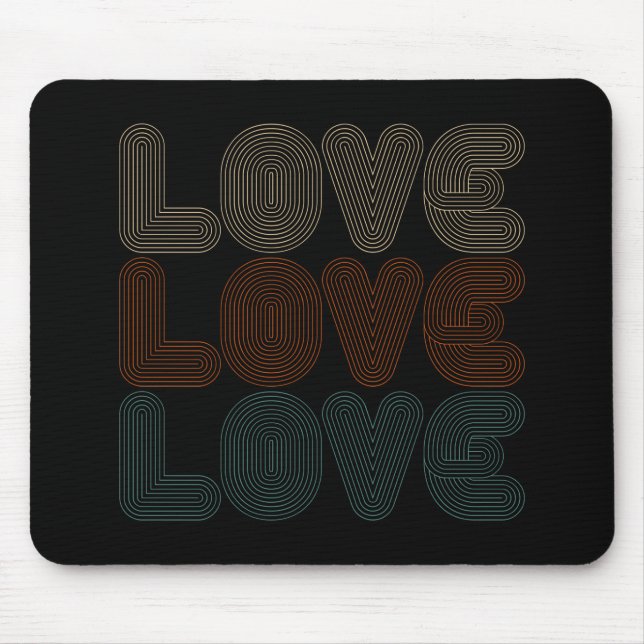 Simple Retro Love Typograph Valentine | Mousepad (Front)