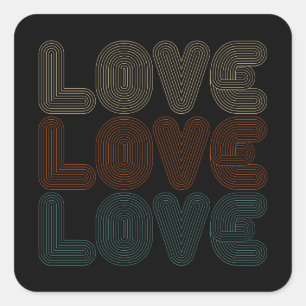 Simple Retro Love Typograph Valentine   Sticker
