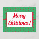 Simple Retro Merry Christmas Typography Holiday Postcard