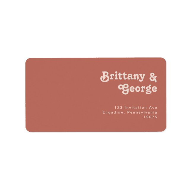 Simple Retro Old Rose Wedding RSVP Return Address Label (Front)