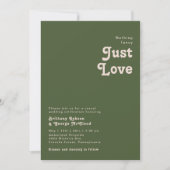 Simple Retro | Olive Green Nothing Fancy Wedding Invitation (Front)