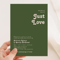 Simple Retro | Olive Green Nothing Fancy Wedding