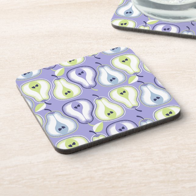 Simple retro pears beverage coaster (Left Side)