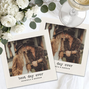 Simple Retro Photo Wedding Napkins