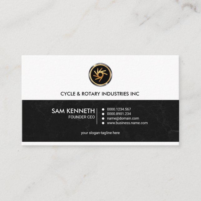 Simple Retro Professional Black Grunge Founder CEO Business Card (Front)