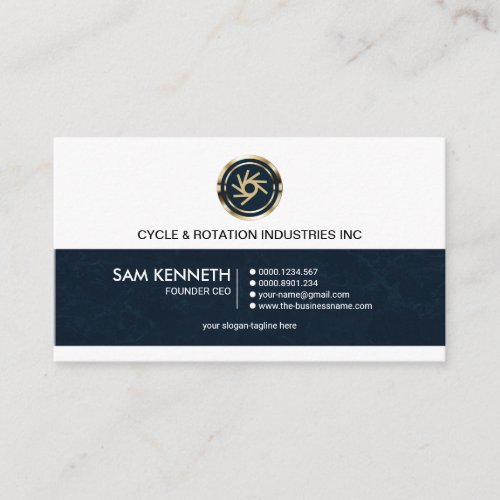 Simple Retro Professional Blue Grunge Founder CEO Business Card