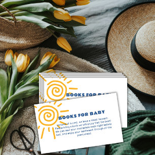Simple Retro Ray Of Sunshine Books For Baby Shower Enclosure Card