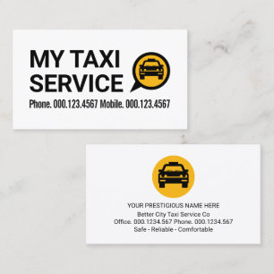 Simple Retro Taxi Cab Driver Business Card