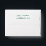 Simple Retro Typewriter Kelly Green Return Address Envelope<br><div class="desc">Simple Retro Typewriter Kelly Green Return Address envelope</div>