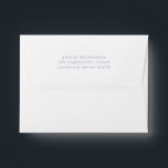 Simple Retro Typewriter Lavender Return Address Envelope<br><div class="desc">Add a touch of sophistication to your correspondence with these personalized return address envelopes. Featuring a clean and modern typeface in soft lavender ink, these envelopes bring elegance and simplicity to your wedding invitations, thank-you cards, or everyday mail. Customizable with your name and address, they ensure your stationery looks polished...</div>