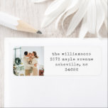 Simple Retro Typewriter Photo Return Address Label<br><div class="desc">Simple Minimalist Retro Typewriter Photo Holiday Card Return Address Labels</div>