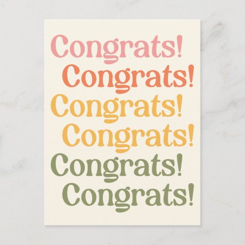 Simple Retro Typography Congrats Yellow and Green