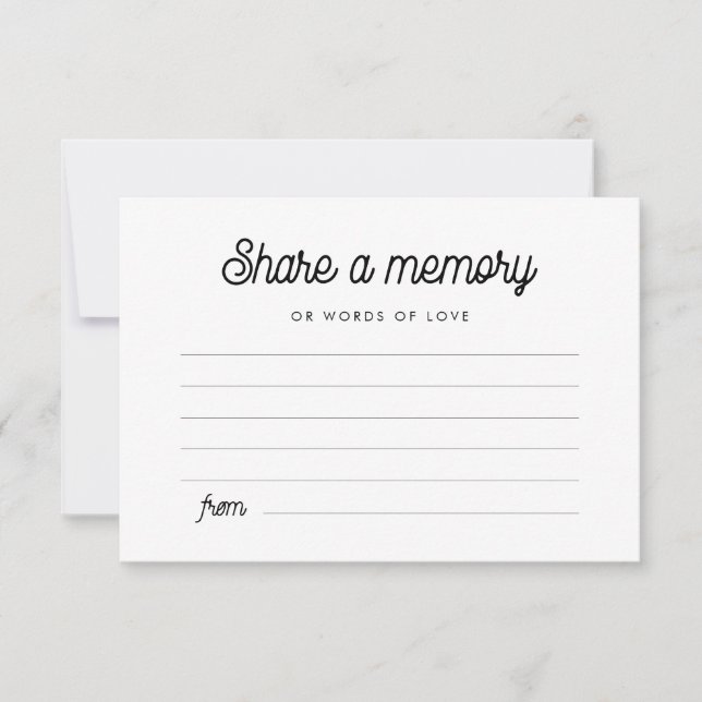 Simple Retro typography Share a memory Note Card (Front)