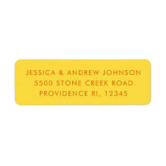 Simple Retro Unique Orange Yellow Return Address Label