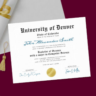 Simple Retro University Graduate Certificate Typo Poster