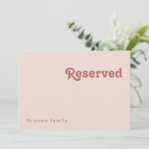 Simple Retro Vibes  Blush Pink Reserved Sign