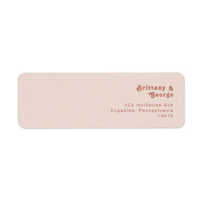 Simple Retro Vibes | Blush Pink Return Address Label