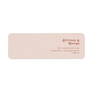 Simple Retro Vibes Blush Pink Return Address Label