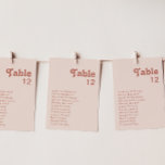 Simple Retro Vibes | Blush Pink Table Number Chart<br><div class="desc">This simple retro vibes | blush pink table number chart is perfect for your classic funky vintage earth tones wedding. The design features a minimalist hippie rustic boho font. The neutral southwest desert color palette and earthy bohemian mid-century lettering combine for a perfect, minimal modern western destination design. Feel free...</div>