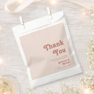 Simple Retro Vibes   Blush Pink Thank You Favor Bag