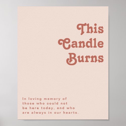 Simple Retro Vibes  Blush Pink This Candle Burns Poster
