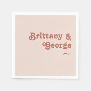 Simple Retro Vibes Blush Pink Wedding Napkins