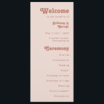 Simple Retro Vibes | Blush Pink Wedding Program<br><div class="desc">This simple retro vibes | blush pink wedding program is perfect for your classic funky vintage earth tones wedding. The design features a minimalist hippie rustic boho font. The neutral southwest desert color palette and earthy bohemian mid-century lettering combine for a perfect, minimal modern western destination design. Feel free to...</div>