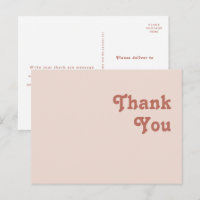 Simple Retro Vibes | Blush Pink Wedding Thank You